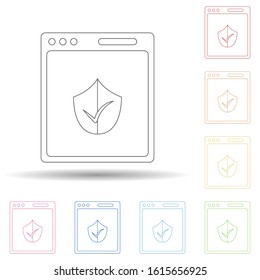 Verified website in multi color style icon. Simple thin line, outline vector of programming icons for ui and ux, website or mobile application