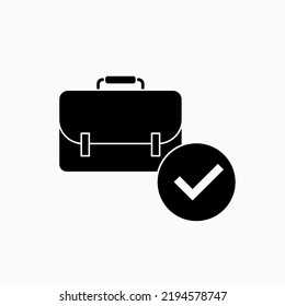 Symbol für überprüfte Arbeit. Vollständiges Jobsymbol - Vektorgrafik.