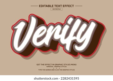 Verify 3D editable text effect template