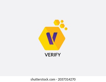 Verify Abstract V letter modern initial logo design