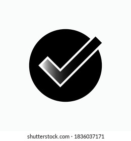 Symbol überprüfen. Genehmigungszeichen - Vektorgrafiken, Zeichen und Symbole für Design, Präsentationen, Websites oder Anwendungselemente.