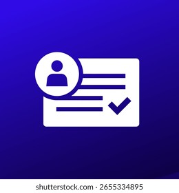 verify ID icon, identity verification vector pictogram