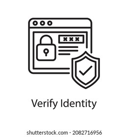 Verificar la ilustración Diseño de iconos de esquema vectorial de identidad. Símbolo de aplicación web y móvil sobre archivo EPS 10 de fondo blanco