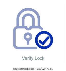 Verify Lock and safety icon concept