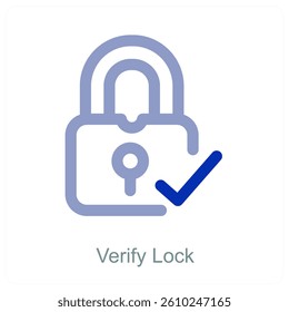 Verify Lock and safety icon concept