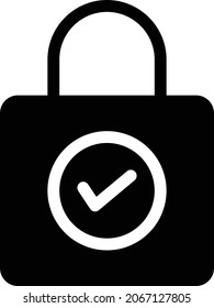 verify lock vector glyph icon