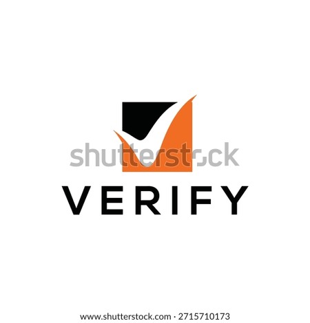 Verify logo design, initial letter V verify graphic vector, check confirm symbol icon concept