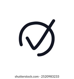 Verify logo icon sign Check mark button Doodle design