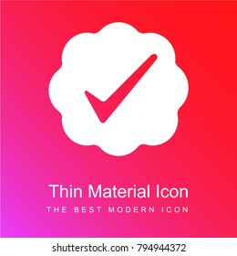 Verify red and pink gradient material white icon minimal design