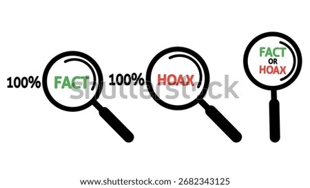 verifying information in the digital age, illustrated by a set of magnifying glass symbols.