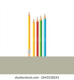 Verities pencil and white background