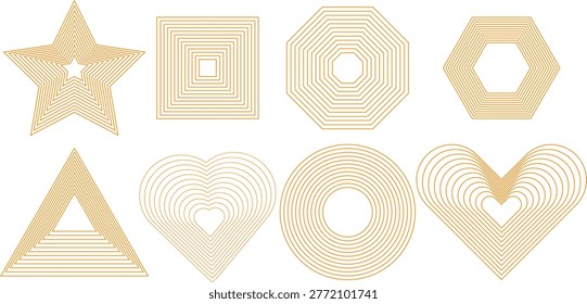Verities shapes of line art
