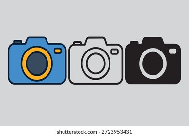 verity camera icon vector set