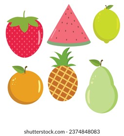 Verity Fruits Clipart Vector Set