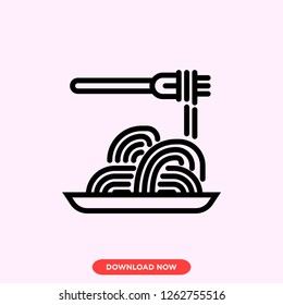 Vermicelli concept line icon. Simple element illustration. Vermicelli concept outline symbol design. Can be used for web and mobile UI/UX. Modern vector style. Modern vector style. 
