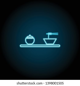 vermicelli, food, noodles neon icon. Simple thin line, outline vector of Food icons for UI and UX, website or mobile application on dark blue gradient background