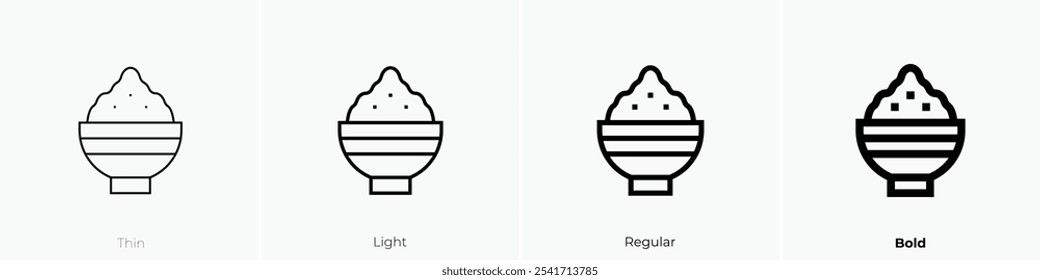 vermicelli icon. Thin, Light Regular And Bold style design isolated on white background