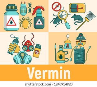 Vermin concept banner. Cartoon banner of vermin vector concept for web, giftcard and postcard