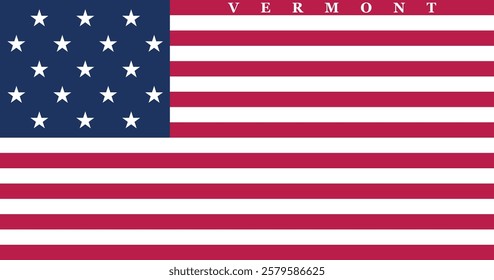 Vermont (1804-1837) Flag Vector Illustration Premium Quality