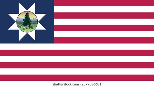 Vermont (1837-1923) Flag Vector Illustration Premium Quality