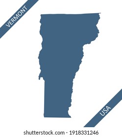 Vermont blank map outlines vector