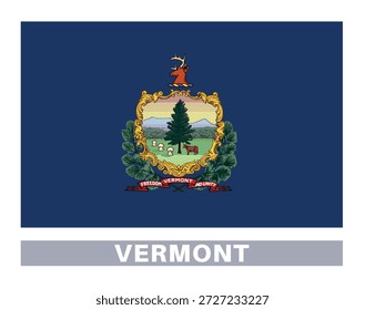 Bandeira de Vermont. Bandeiras do estado americano em cores e proporções oficiais
