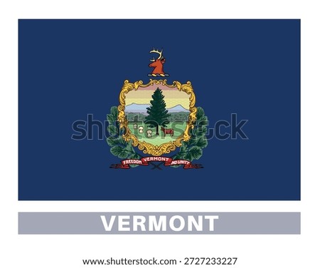 Vermont flag. American state flags in official colors and proportions