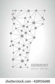 Vermont grey vector America map