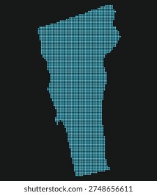 Vermont Light Blue Point Grid Map on Black