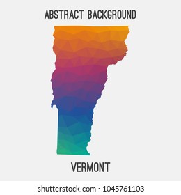 Vermont map in geometric polygonal,mosaic style.Abstract tessellation,modern design background,low poly. Geometric cover, mockup. Vector illustration.