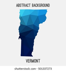 Vermont map in geometric polygonal,mosaic style.Abstract tessellation,modern design background,low poly. Vector illustration.