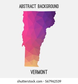 Vermont map in geometric polygonal,mosaic style.Abstract tessellation,modern design background. Vector illustration