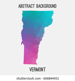 Vermont map in geometric polygonal,mosaic style.Abstract tessellation,modern design background,low poly. Vector illustration.