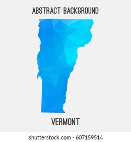 Vermont map in geometric polygonal,mosaic style.Abstract tessellation,modern design background,low poly. Vector illustration.