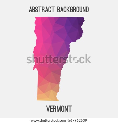 Vermont map in geometric polygonal,mosaic style.Abstract tessellation,modern design background. Vector illustration