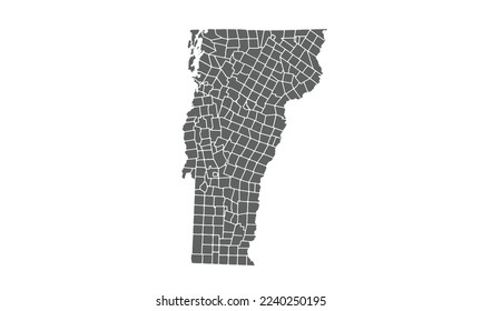 Mapa de Vermont aislado de fondo blanco.para el diseño del sitio web del informe de infografía anual