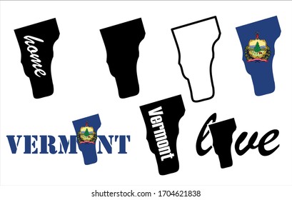 Vermont-Karte. US-staatliche Vektorillustration. Vereinigte Staaten von Amerika