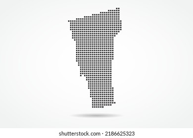 Vermont Map - USA, United States of America Map vector template with Black pixel, grid, grunge, halftone style isolated on white background for education, design - Vector illustration eps 10