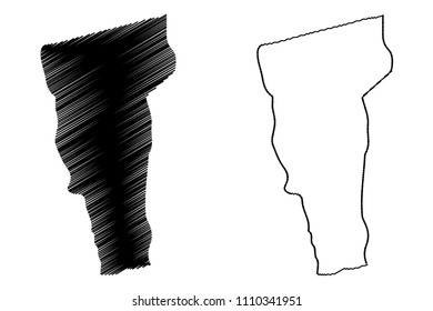 Vermont map vector illustration, scribble sketch Vermont map