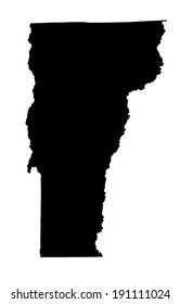 Vermont map vector silhouette illustration isolated on white background. High detailed illustration. United state of America country.
