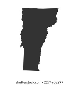 Vermont map vector. Map of Vermont state silhouette vector