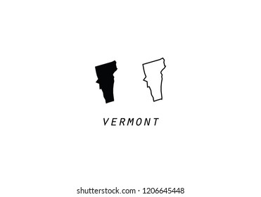 Vermont outline map state shape USA America borders