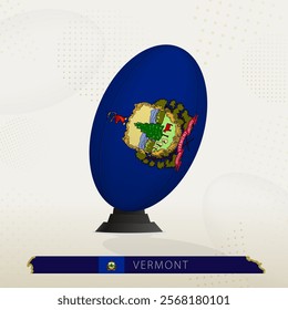 Vermont Rugby Ball on Rugby Kicking Tees with Modern Design. Illustration perfect for sports, national pride, and rugby-related projects.