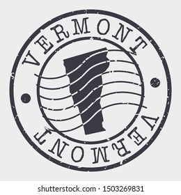 Vermont Stamp Postal. Map Silhouette Seal. Passport Round Design. Vector Icon. Design Retro Travel.