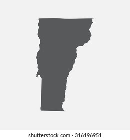 Vermont state border map.