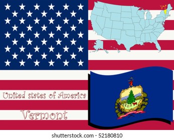 vermont state illustration, abstract vector art