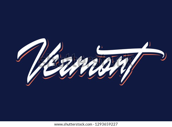 Vermont State Lettering Vector Script Stock Vector Royalty Free