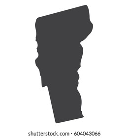 Vermont state map in black on a white background. Vector illustration