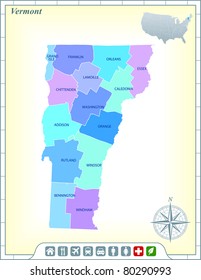 5,206 Vermont map Images, Stock Photos & Vectors | Shutterstock