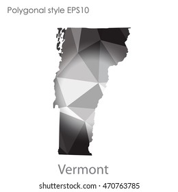 Vermont state map in geometric polygonal style.Abstract gems triangle,modern design background. Vector illustration EPS10